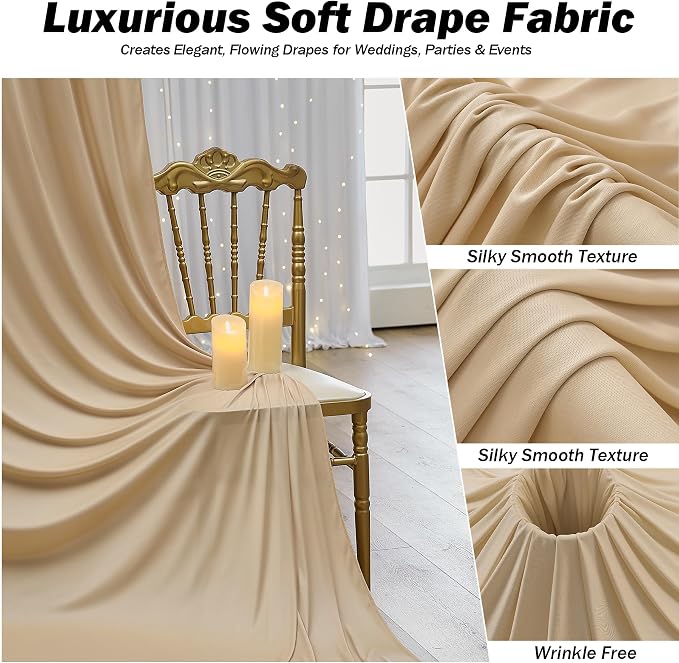 50ft×12ft Champagne Backdrop Curtain - Image 4