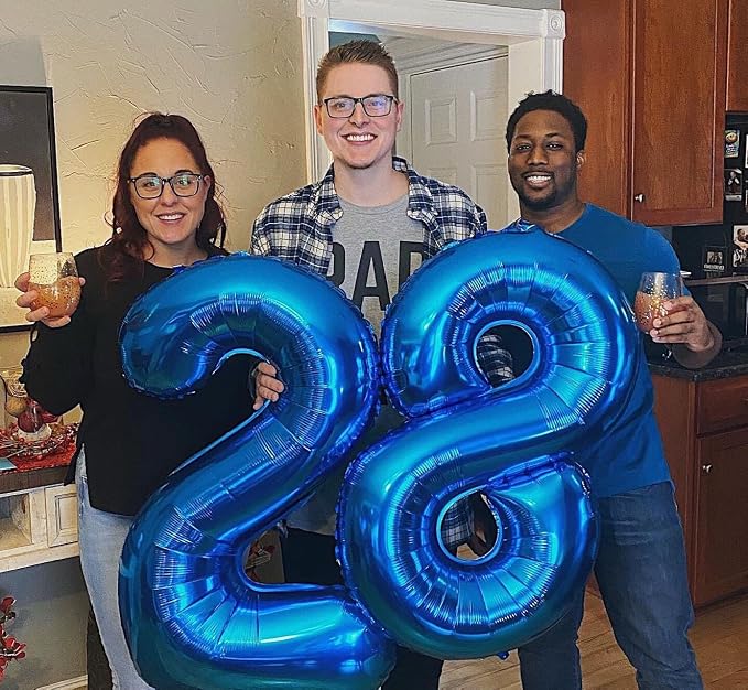 40 Inch Navy Blue Number 5 Balloon, 5th Blue Birthday Party Decorations | 40 - Image 4