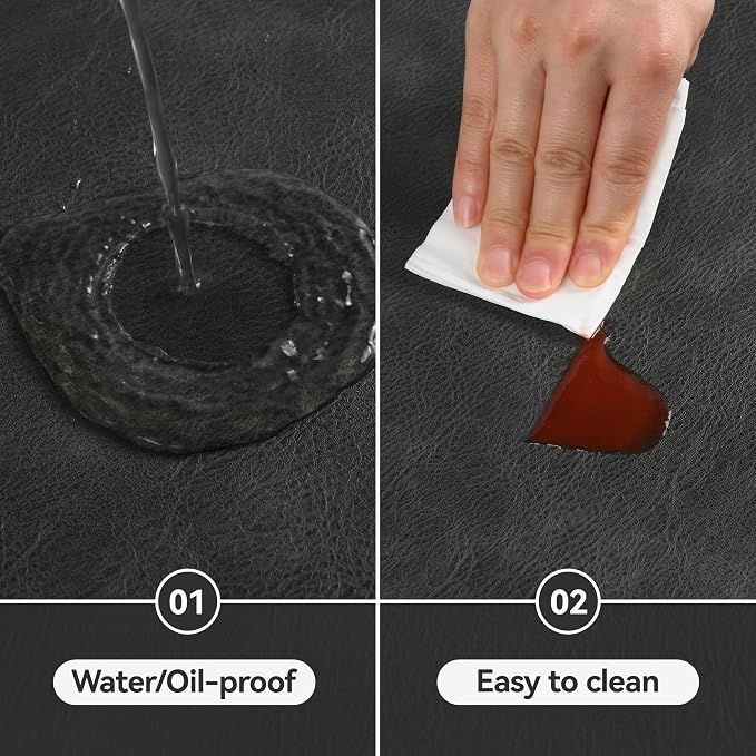 UnivoColors Placemats Round Faux Leather Placemats Set of 8-Waterproof-Wipe - Image 4