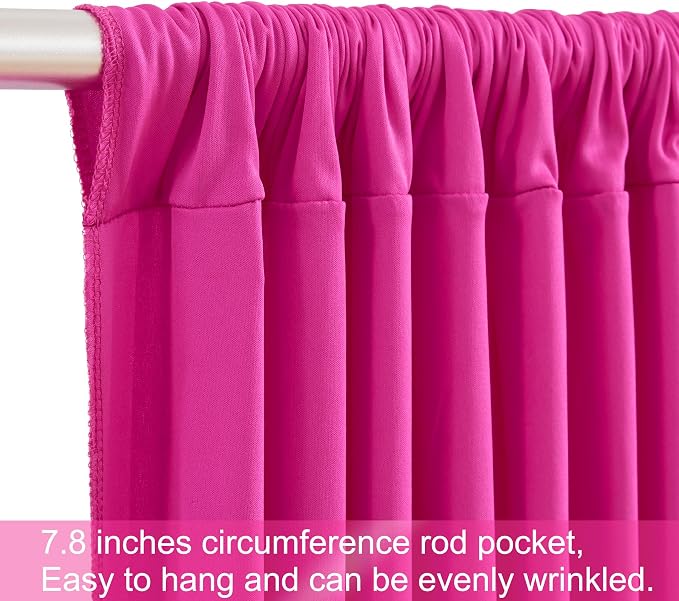 10 Panels Hot Pink Backdrop Curtains - Image 7