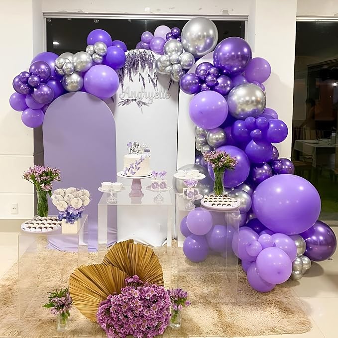 Voircoloria 105pcs Dark Purple Party Latex Balloons, 12inch | - Image 7