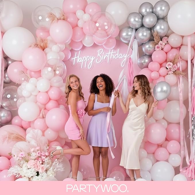 PartyWoo Baby Pink Balloons 145pcs Pastel Pale Light Pink Color | 18 12 10 5 - Image 5