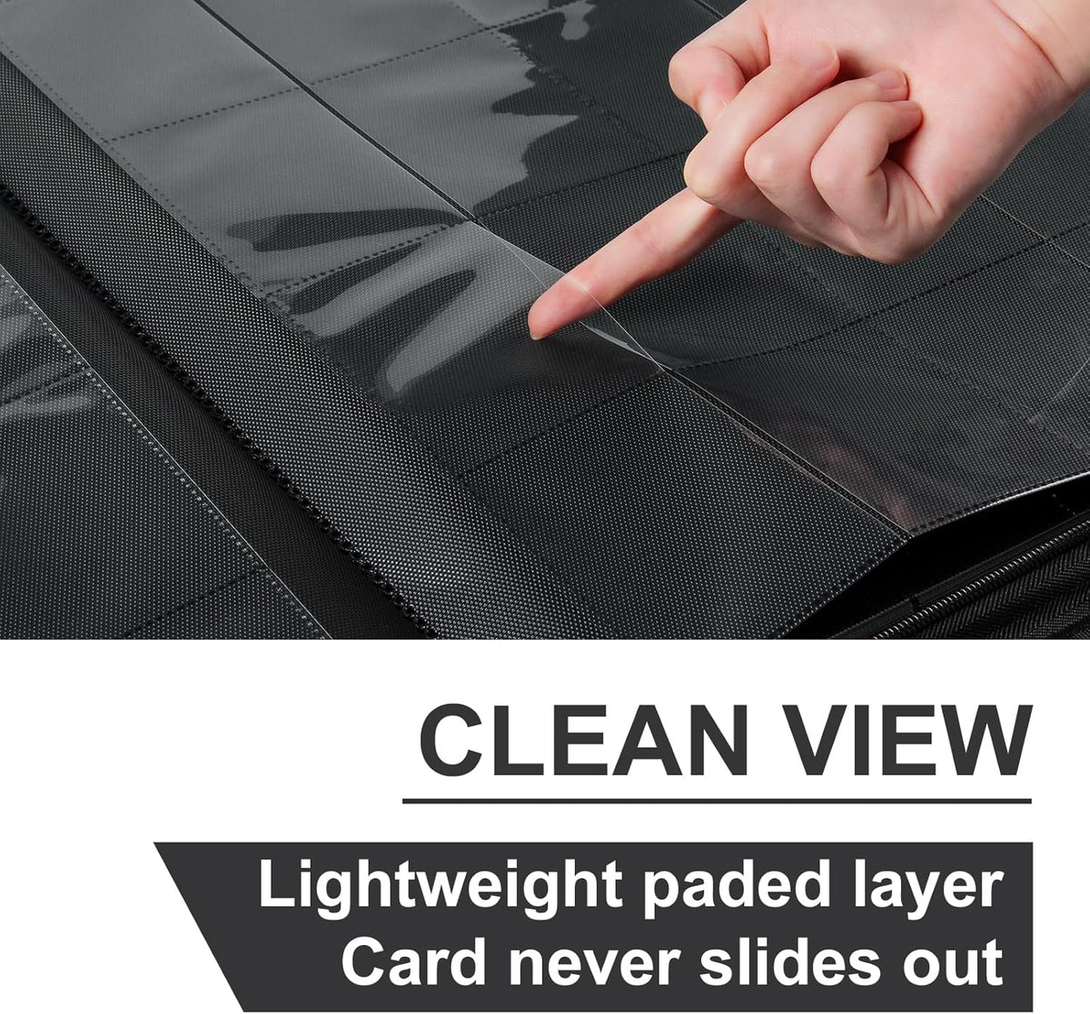 GEAoffice Trading Card Binder 16 Pockets, Premium Large 1000 Card Binder Holds 1000+, Side Loading Collection Album Folders for YuGiOh, MTG, TCG, Games& Sports, Carbon Black