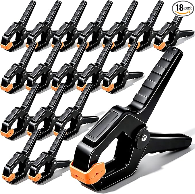3.5 Inch Multipurpose Spring Clamps Set, 18 Pack Plastic Workholding Clamps by Unknown