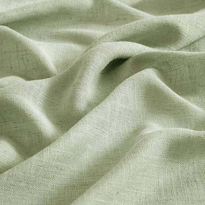 MIULEE Sage Green Linen Curtains 52x45 Inch 2 Panels - Image 4