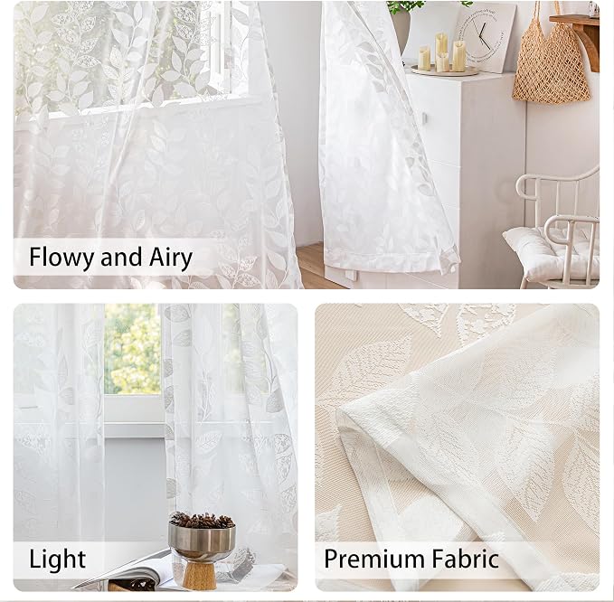 Treatmentex Lace White Sheer Curtains - Image 5