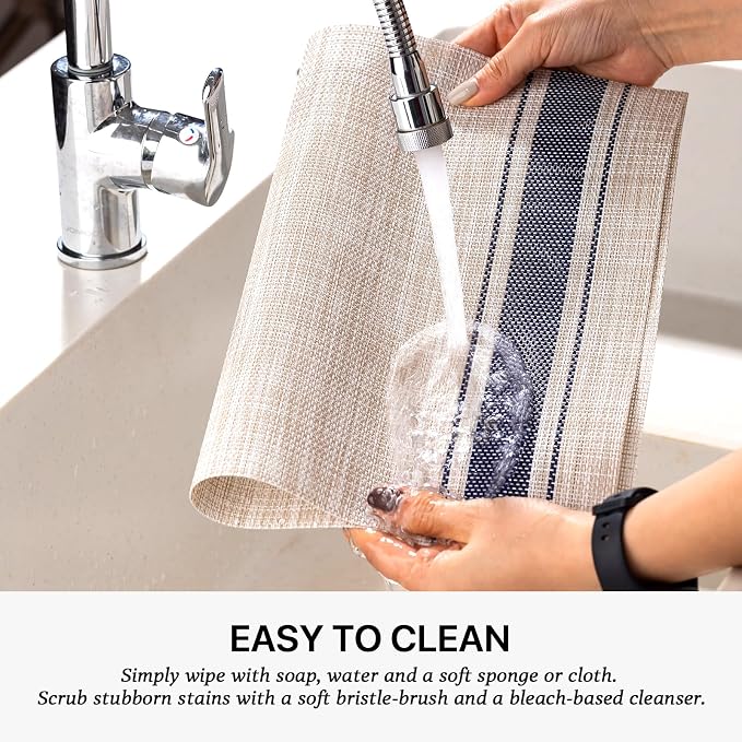 LEXMORE Placemats Set of 8 Vinyl/Plastic Woven Place Mats - Image 4