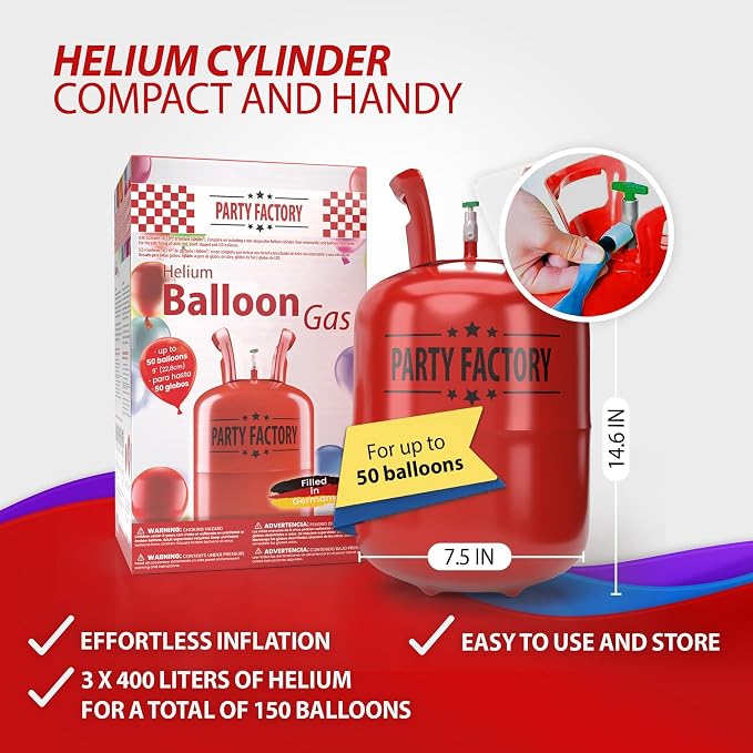 Party Factory – 4x Helium Tank - Image 3