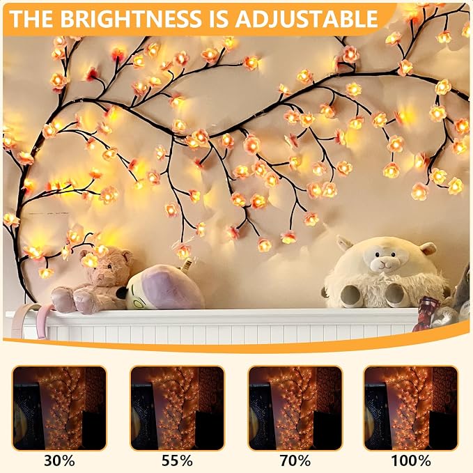 5.25FT 72LED Cherry Enchanted Willow Vine Lights - Image 2