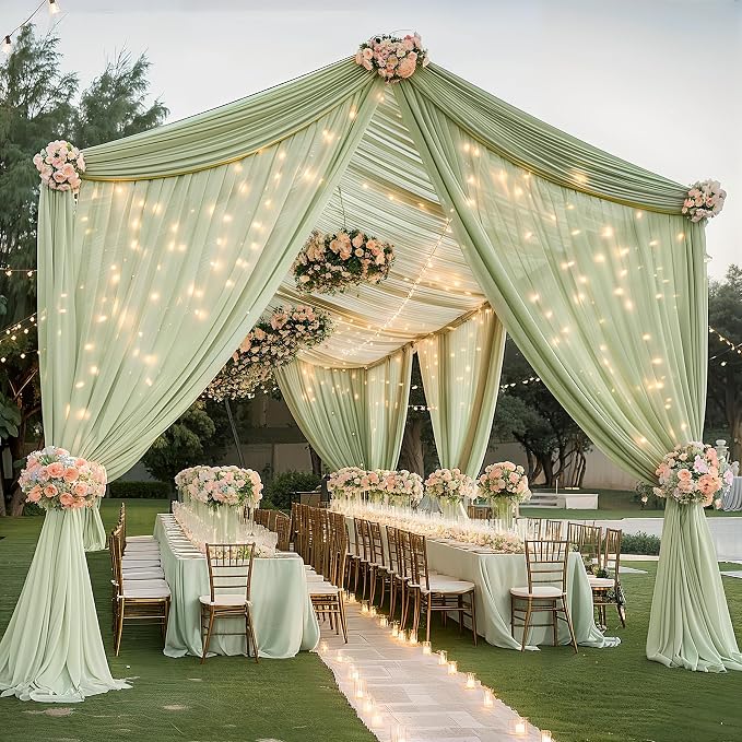 6 Panels Green Ceiling Curtains - Image 9