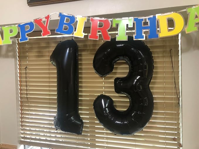 Number Balloons 1 Balloon Black - Image 3