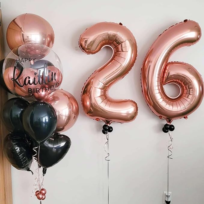 Rose Gold 28 Number Balloons, 40 Inch Giant Number 28 Balloons Foil Mylar - Image 5