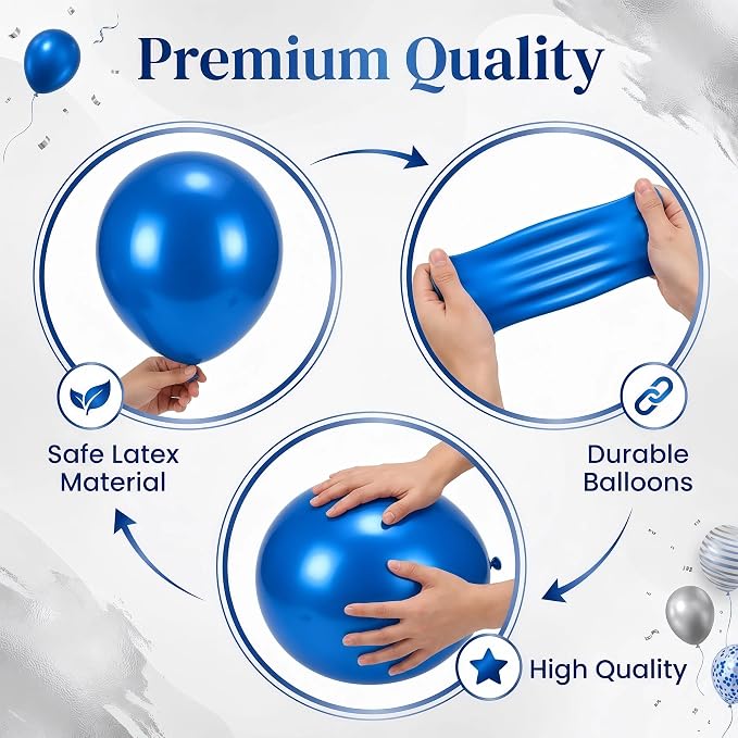 2 Sets of Chrome Blue Sliver Balloon Column Stand Kit, - Image 4