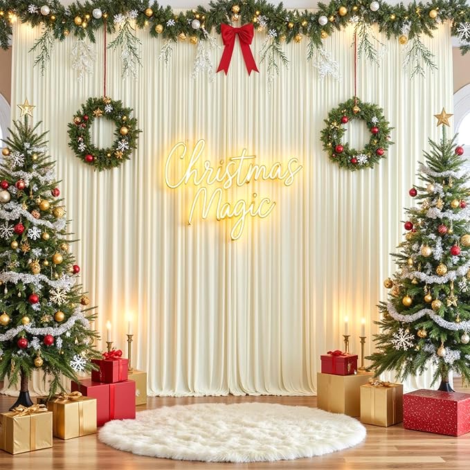 60ft×12ft Ivory Backdrop Curtain - Image 9