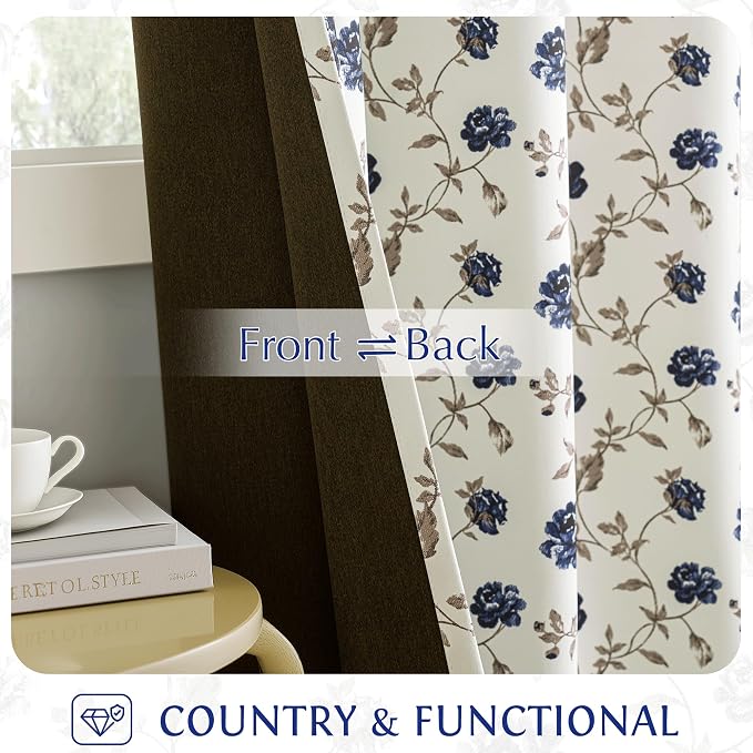 Beauoop Floral 100% Blackout Curtains - Image 3