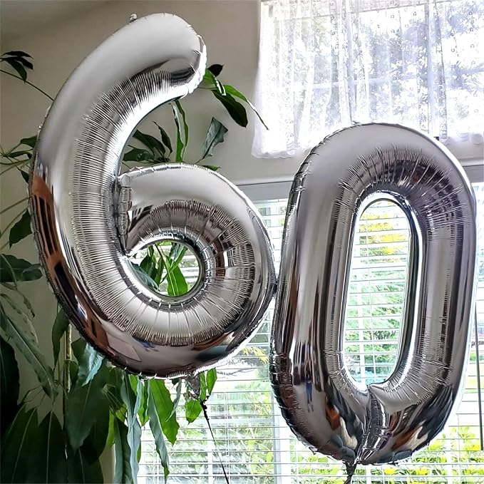 Silver Foil Balloon Number 8 for Boys, Large Number 8 Helium Balloon for Women - Image 9