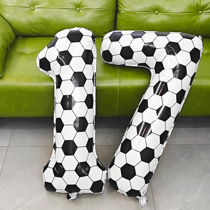 Black White Soccer Number 5 Balloon 5nd Birthday Decoration 40in 5 Balloon | - Image 5