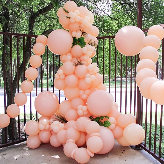 110pcs Peach Balloons, 18 12 10 5 inch Pastel Orange Balloons Different Sizes - Image 9