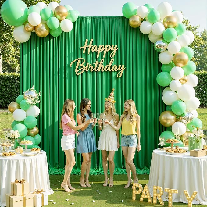 50x12 ft Green Backdrop Curtains - Image 8