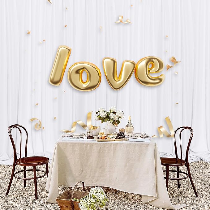 White Backdrop Curtain for Parties Wedding Decor- White Wedding Photography Rod - Image 4