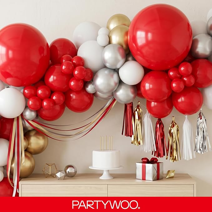 PartyWoo Red Balloons 100pcs Different Sizes of 36 18 12 10 5 Inch | Balloons - Image 8