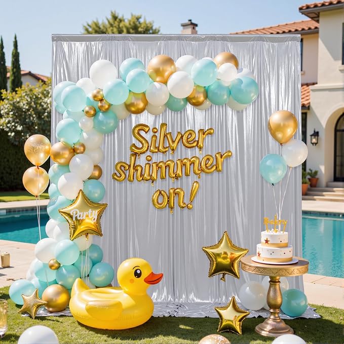 30x10FT Silver Sequin Backdrop Curtain - Image 5