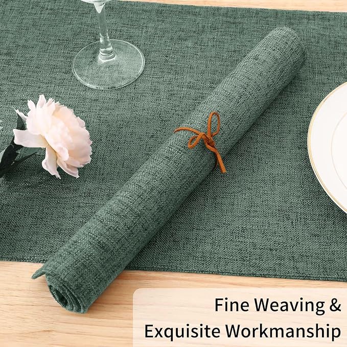 Homaxy Cloths Placemats for Dining Table Set of 6, Cotton Linen Blend Table Mats - Image 6