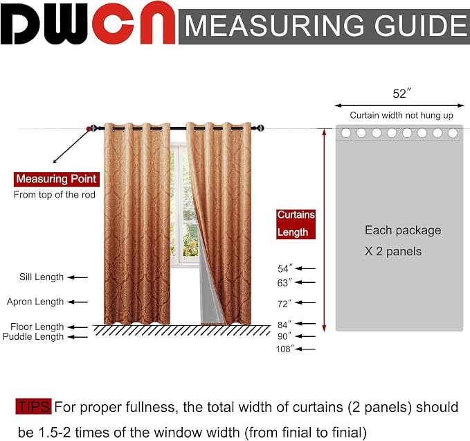 DWCN 100% Blackout Curtains for Bedroom 84 Inch Length - Image 8