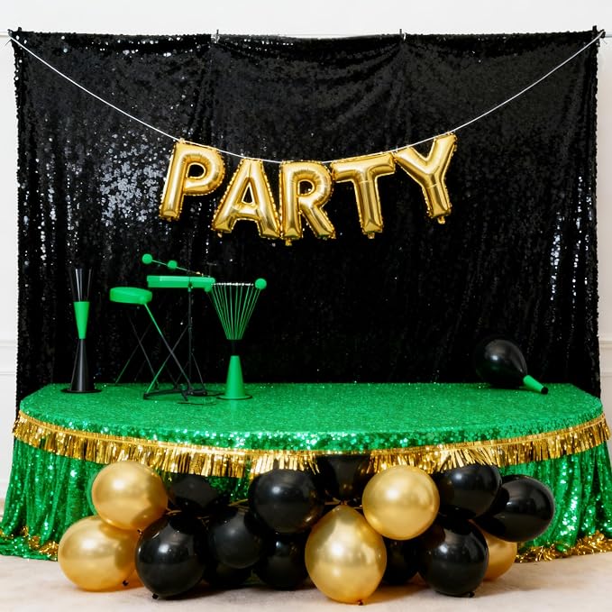 Black Backdrop for Graduation Decorations: 2ftx8ft Black Sequin Halloween | - Image 7