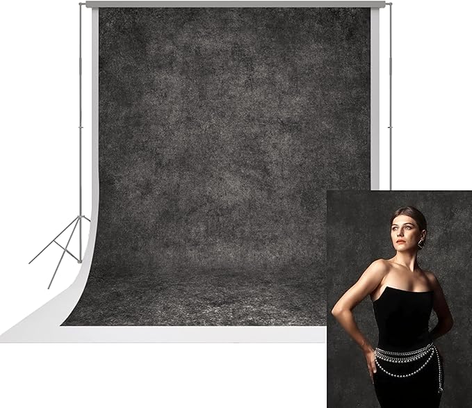UrcTepics 8×12 ft Dark Grey Fabric Photo Backdrops, Classic Abstract Texture by UrcTepics