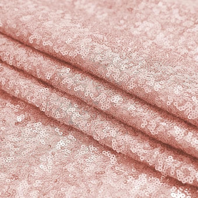 Sugargirl Rose Gold Sequin Backdrop Curtain 7FTx7FT Glitter Rose Gold - Image 9