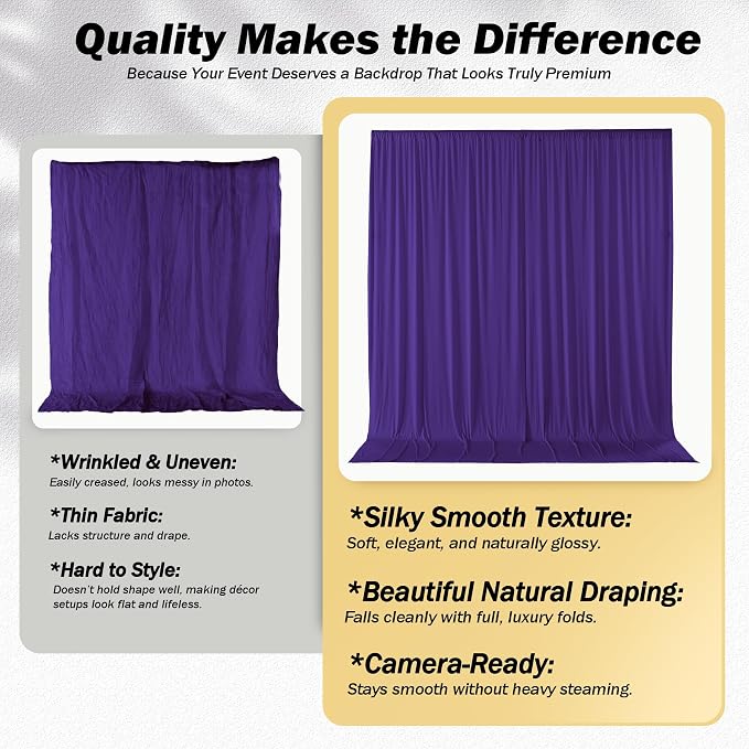 10ft×12ft Deep Purple Backdrop Curtains - Image 6