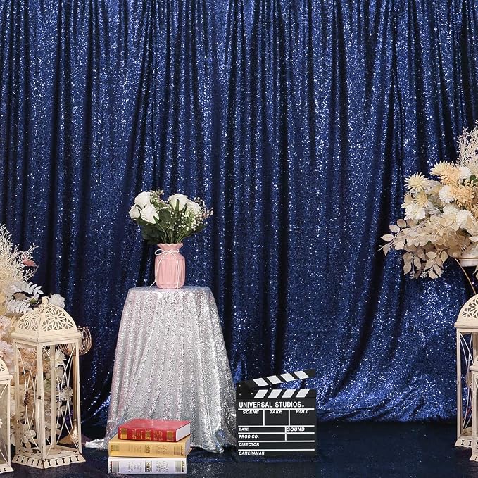 Eternal Beauty Navy Blue 3mm Sequin Backdrop 10x10 Ft - Image 7