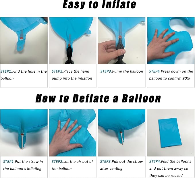 40 in Blue Number Balloon 3 Blue Fluorescent Birthday balloon Number 3 | Helium - Image 3