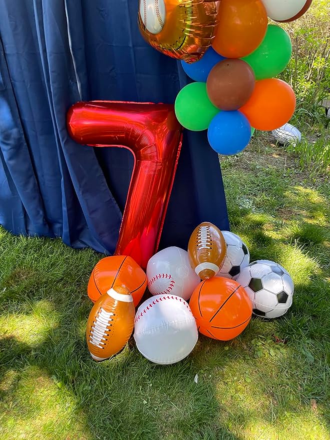 6 Balloon Numbers Birthday Decorations, 40In Red Balloons - Image 4