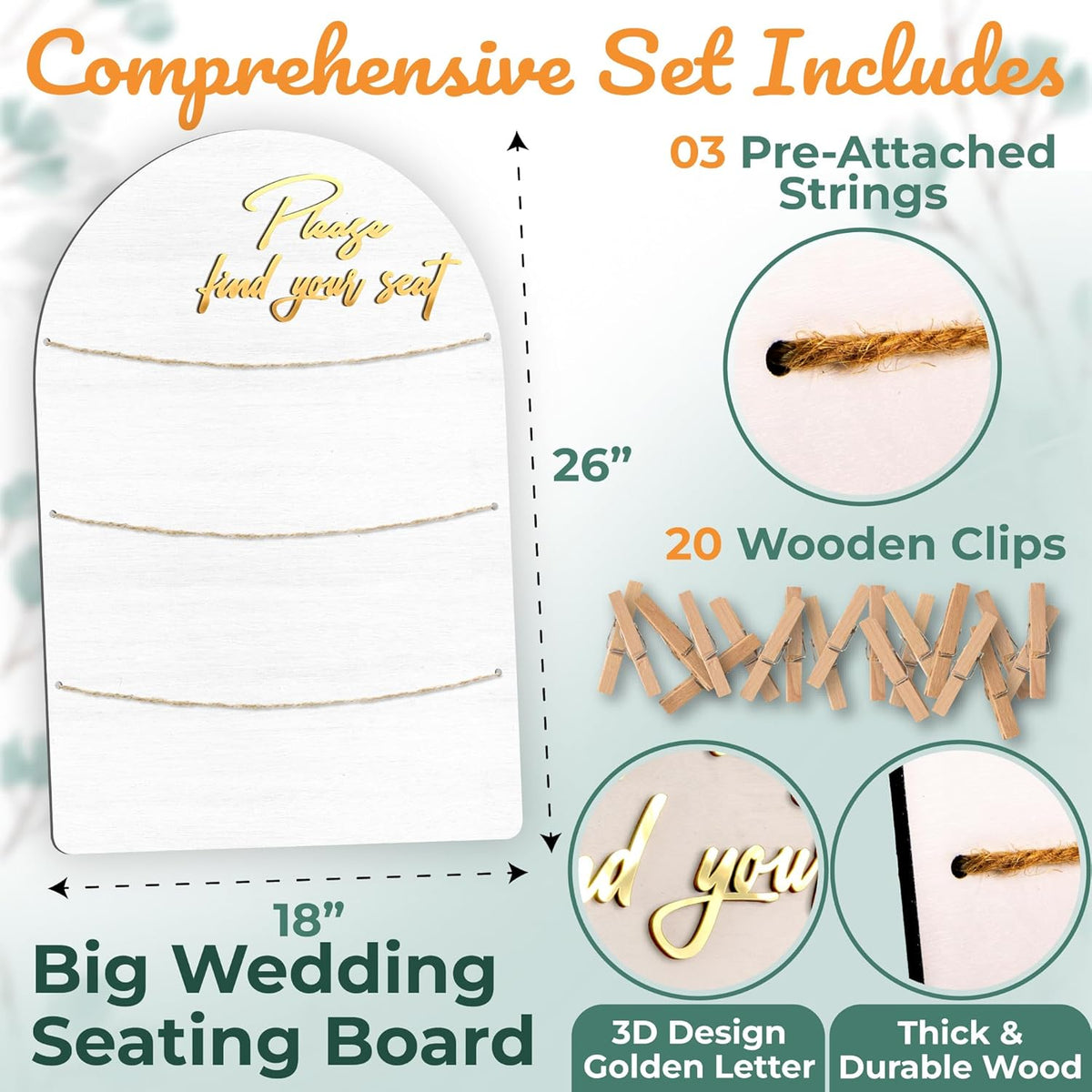 Wedding Seating Chart Board Display for Wedding Reception - Rustic Seating Chart for Reception Display, Find Your Seat Sign Wood Board Decor Ideas