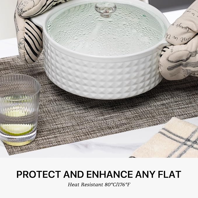 LEXMORE Placemats Set of 8 Vinyl/Plastic Woven Place Mats - Image 5