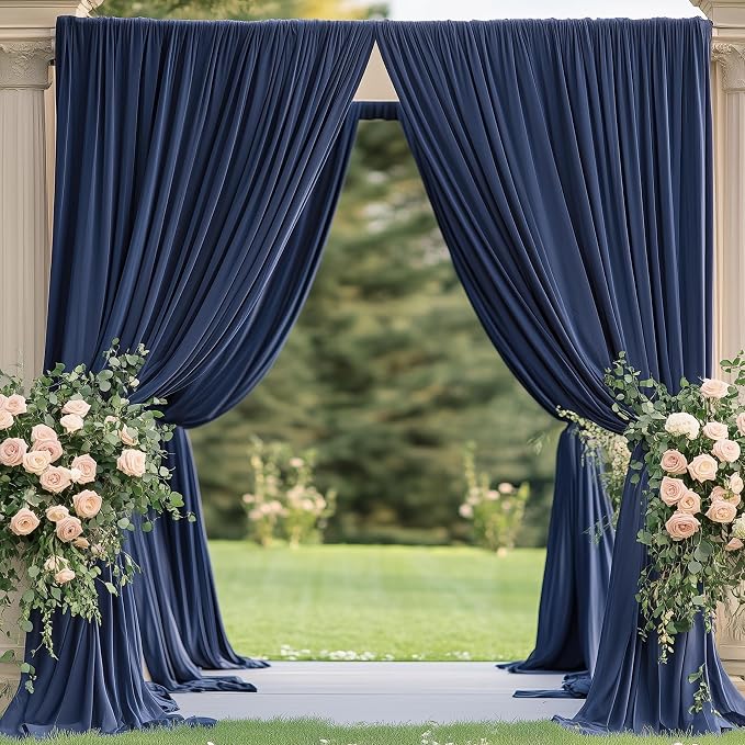 10×14ft Wrinkle Free Navy Blue Backdrop Curtain - Image 5