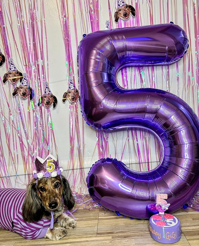 40 Inch Purple Number 8 Balloon Birthday Party Decorations - Image 2