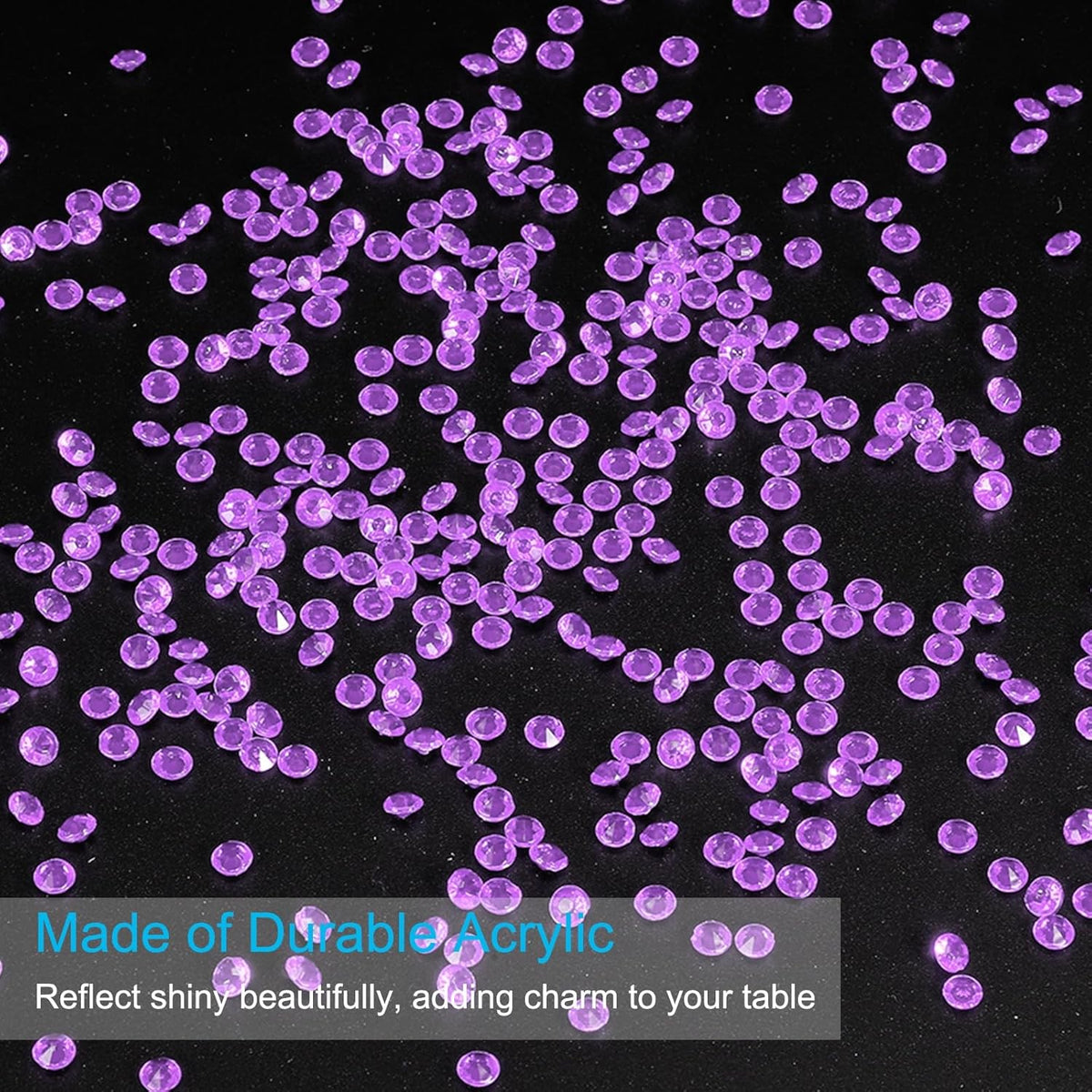 PATIKIL 10000 Pcs Wedding Table Scatter Confetti Crystals 4.5mm Acrylic Diamonds Vase Fillers Gems for Table Centerpiece Decorations Party Vase Beads, Light Purple