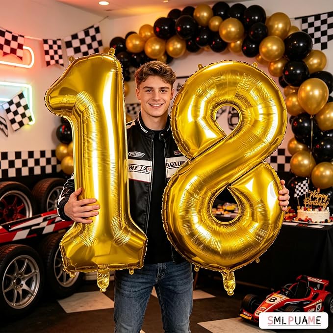 40 Inch Gold Number 70 Balloons, 70th Birthday Party Decorations | Large Self - Image 5