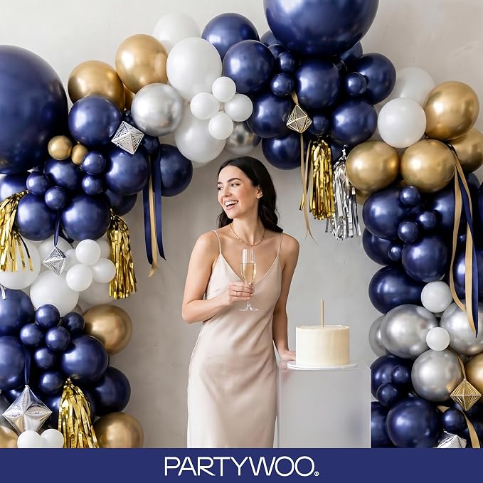 PartyWoo Navy Blue Balloons 140pcs Dark Blue Color 18 12 10 5 Inch | 18 12 10 5 - Image 9