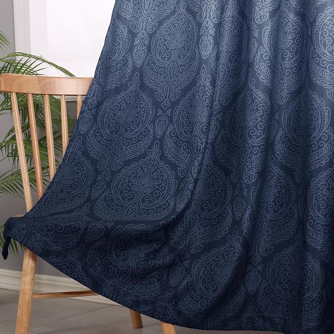 DWCN Navy Ombre Room Darkening Curtains - Image 3