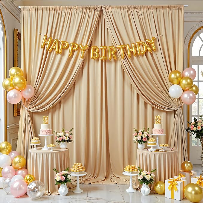 20ft×12ft Champagne Backdrop Curtain - Image 8
