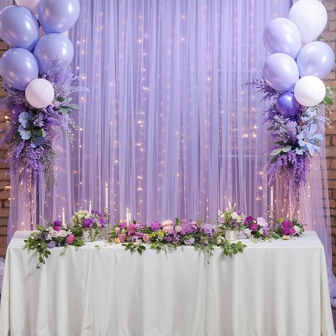 20x10ft Purple Tulle Backdrop Curtain - Image 8