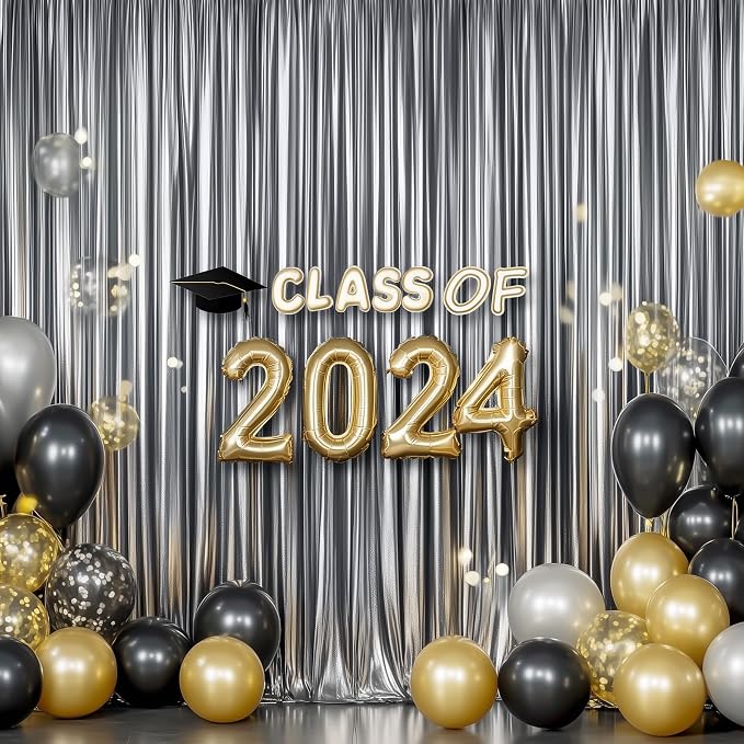 Outpain Thick 10 ft x 10 ft Black Silver Sequin Backdrop Curtain - Image 9