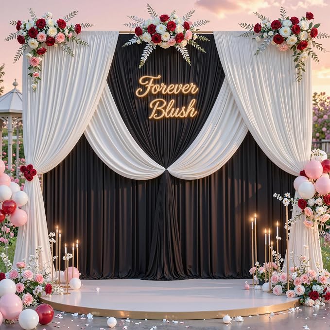 50 ft x 8 ft Black Backdrop Curtain - Image 7
