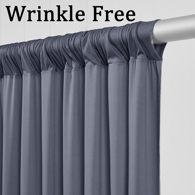 30ft x 10ft Wrinkle Free Charcoal Backdrop Curtains - Image 3