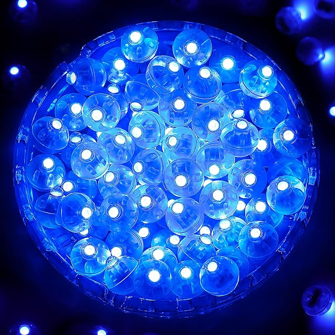 ZGWJ 50PCs Blue Balloon Lights Mini, Battery Powered, Long Standby Time by ZGWJ