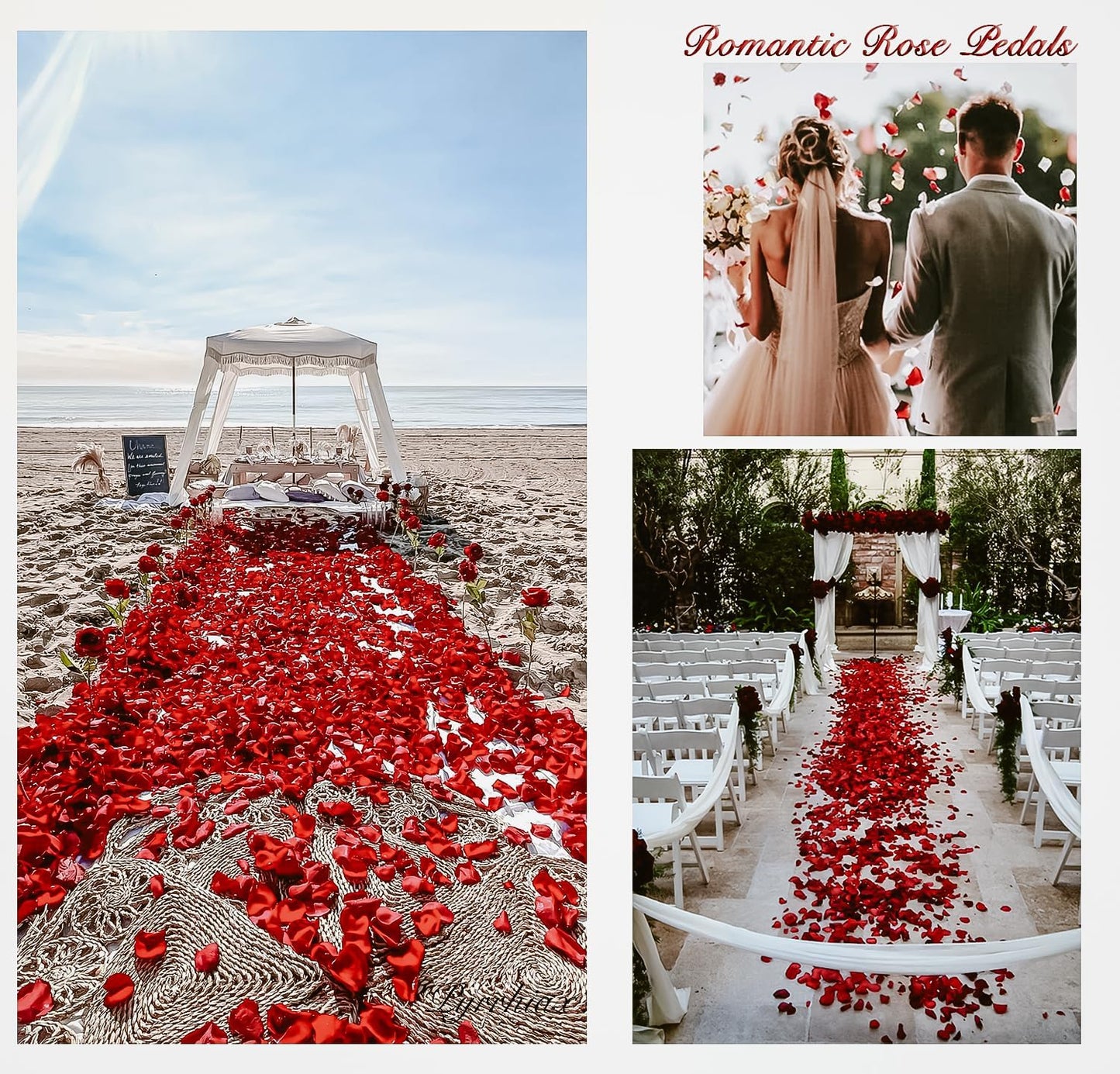 1000Pieces Rose Petals, Artificial Flower Petals Fake Rose Petals Silk Red Rose Petals for Romantic Night,Wedding,Proposal Anniversary Flower Decorations (Deep Purple)